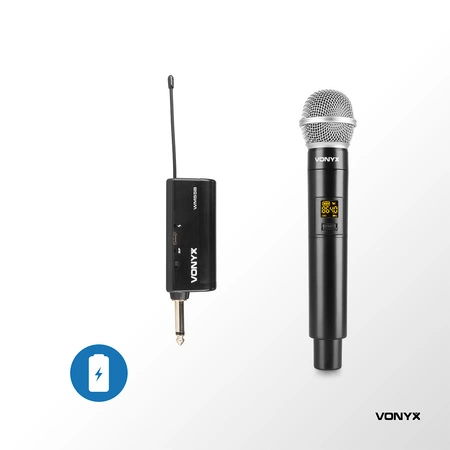 Bezprzewodowy zestaw mikrofonów UHF do ręki WM552 Vonyx