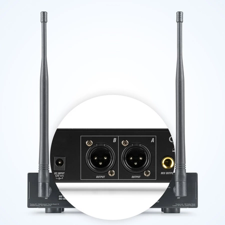 Zestaw mikrofonowy 2x 80 kanałowy UHF PD220 Power Dynamics