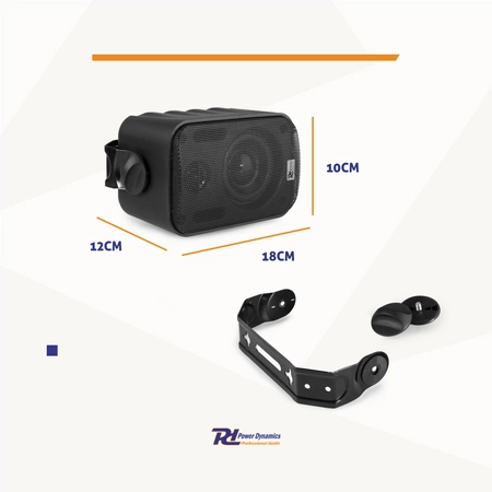 Kolumny instalacyjne 3" 60W IPX5 PD BGO30 czarne w zestawie 2szt