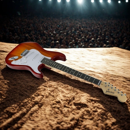 Gitara elektryczna - kompletny zestaw -Golden Guitar STEG-20 wiśniowa Stratocaster