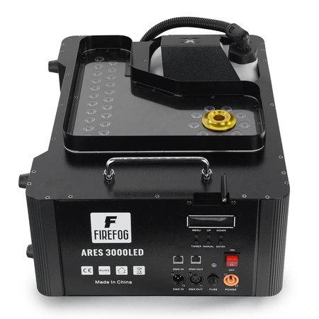 Zestaw: Wytwornica dymu pionowego i poziomego ARES 3000LED Firefog+ płyn 5l