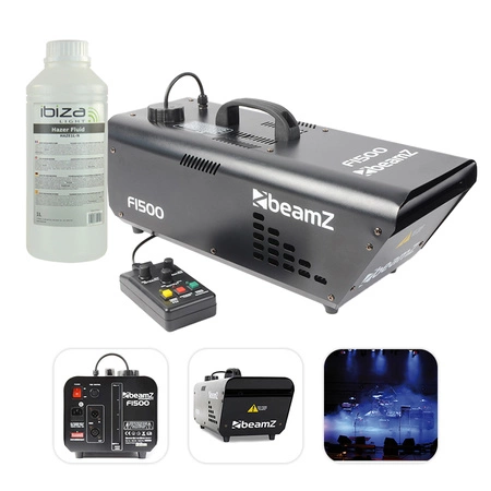 Zestaw: Wytwornica dymu HAZER 1500W F1500+ płyn do dymu typu Hazer 1