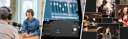 Zasilacz phantom Vonyx VDX10 48 V - USB-C - zbalansowane wejście i wyjście XLR - czarny