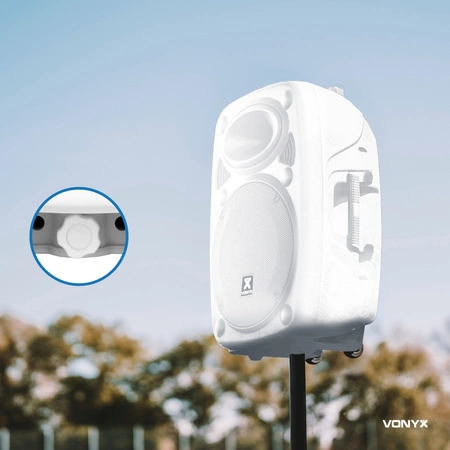 Kolumna z mikrofonami/ nagłośnienie mobilne Verve46 15”Vonyx biały+ pokrowiec