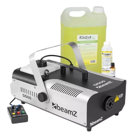 Zestaw: Wytwornica dymu 1500W S1500+ płyn do dymu 5l+ płyn do czyszczenia wytwornic+ zapach