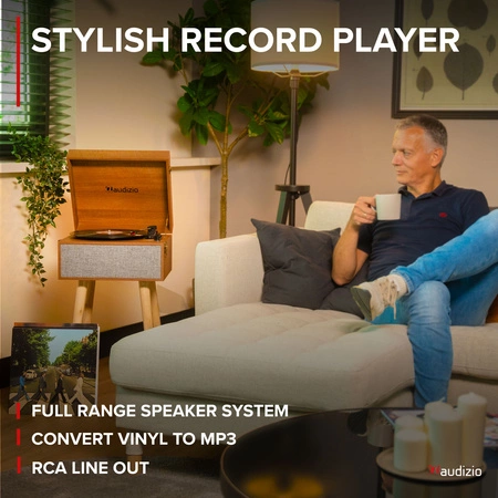 Gramofon RETRO stojący ze zdejmowanymi nogami Audizio Fremont BT