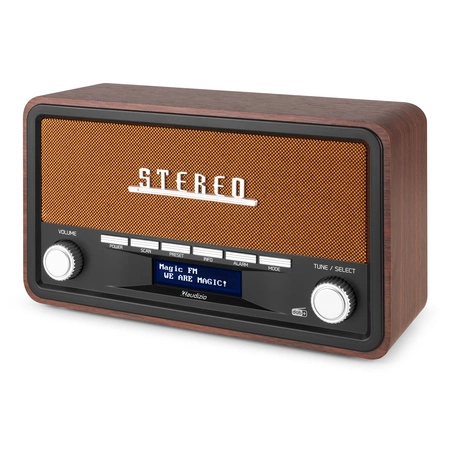 Przenośne radio Audizio Foggia stereo z budzikiem DAB+ FM- 50W - brązowy