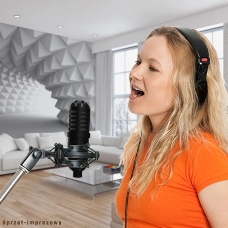 Mikrofon pojemnościowy sPodcaster Go w zestawie statyw i pokrowiec