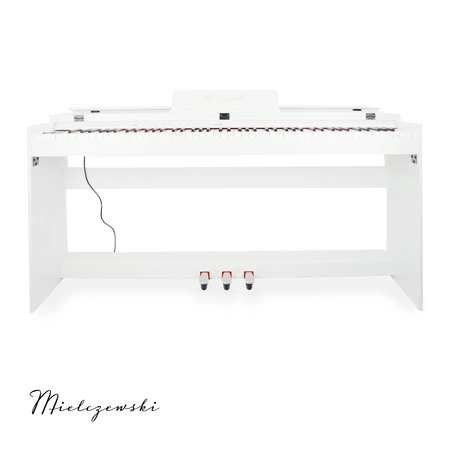 Pianino cyfrowe ze statywem 88 dynamicznych klawiszy ETIUDA białe Mielczewski