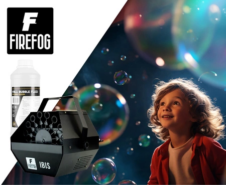 Zestaw: Wytwornica baniek 60W Ibis pilot Firefog czarna + płyn 1L