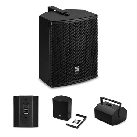 Zestaw 4 głośników ściennych PDW6B 6.5" do montażu w restauracji – kolor czarny