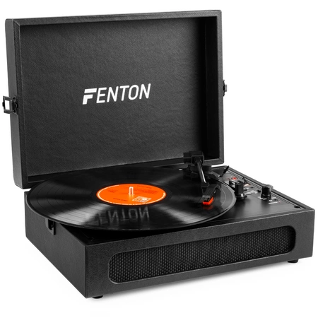 Gramofon w walizce RP118B Fenton wejście/wyjście BT czarny