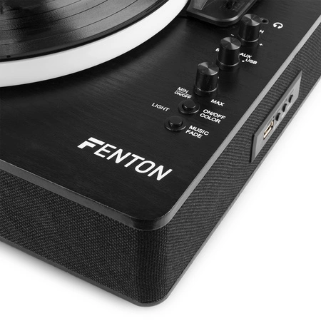 Gramofon RP162LED Fenton wejście/wyjście BT czarny
