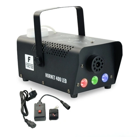 Zestaw imprezowy: Wytwornica dymu z efektem LED RGB 400 W 2 piloty + płyn do dymu 1 l + półkula dyskotekowa