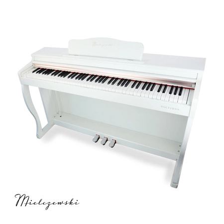 Pianino cyfrowe ze statywem 88 dynamicznych klawiszy NOCTURNO białe Mielczewski
