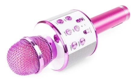Mikrofon karaoke z głośnikami BT MP3 MAX KM01 różowy