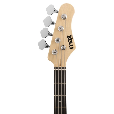 Zestaw; Gitara elektryczna basowa GigKit biała+ wzmacniacz statyw akcesoria