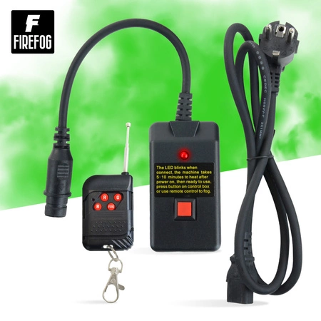 Zestaw: Wytwornica dymu z LED RGB 900W Falcon900LED dwa piloty/ Firefog + płyn 1L