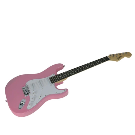 Gitara elektryczna - kompletny zestaw -Golden Guitar STEG-20 Różowa Stratocaster