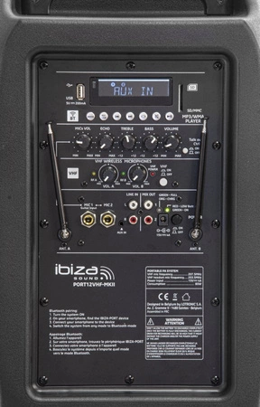Kolumna mobilna Ibiza PORT12VHF-MKII-TWS
