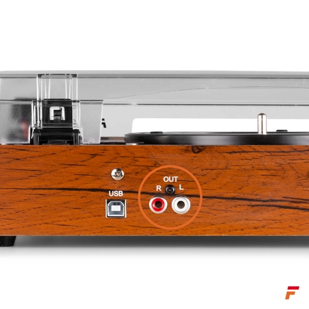 Gramofon RP106W Fenton głośniki USB brązowy