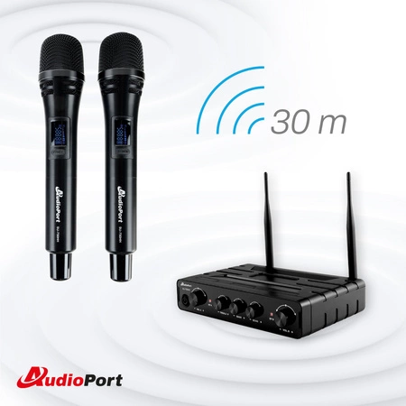 Zestaw mikrofonów bezprzewodowych doręcznych UHF+ stacja Audioport SU-750HH