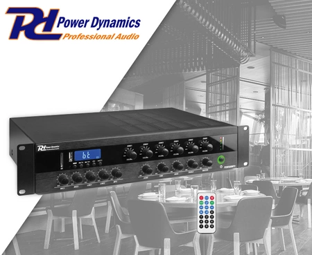 Wzmacniacz miksujący PA PDW500MP3 BT 500W/100V 6 stref Power Dynamics
