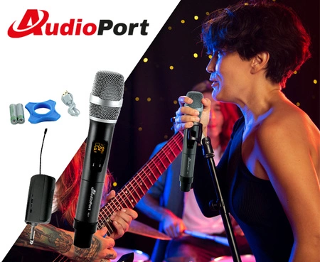 Mikrofon bezprzewodowy doręczny UHF+ odbiornik MU1 Audioport