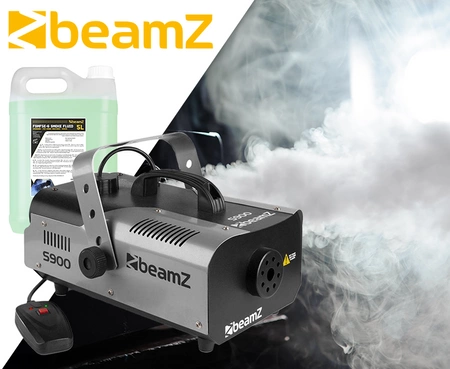 Zestaw: Wytwornica dymu 900W S900+ płyn do dymu 5L BeamZ