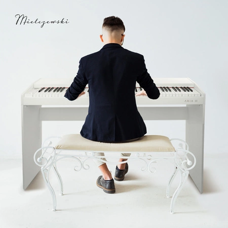 Pianino cyfrowe 88 dynamicznych klawiszy ze statywem ARIA II białe Mielczewski