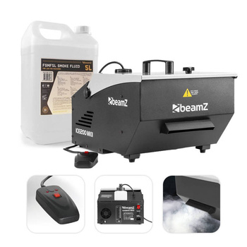 Zestaw: Wytwornica dymu ciężkiego 1200W ICE1200MKII+ płyn do dymu niskiego 5l
