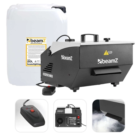 Zestaw: Wytwornica dymu ciężkiego 1200W ICE1200MKII+ płyn do dymu 20L Prosmoke HD