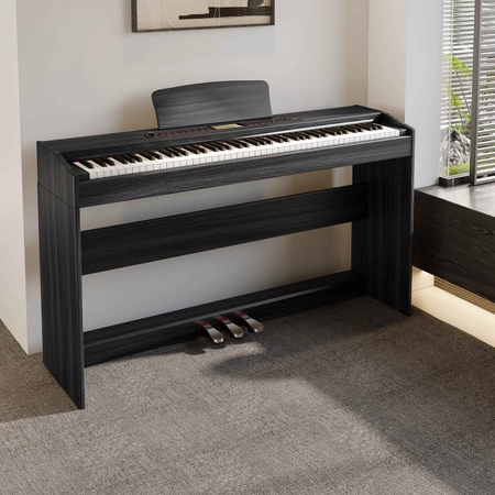 Pianino cyfrowe ważone z mechanizmem młoteczkowym ze statywem CANTATA czarne Mielczewski