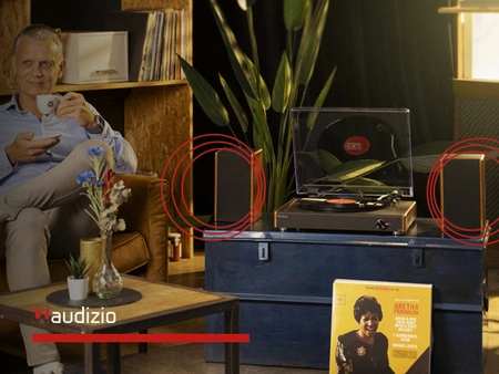 Gramofon z głośnikami RP335 Vintage brązowy Audizio