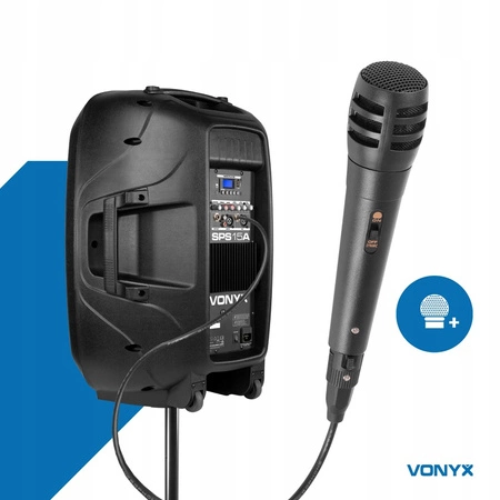 Kolumna aktywna 15'' BT MP3 SPS15A Vonyx+ statyw pilot mikrofon