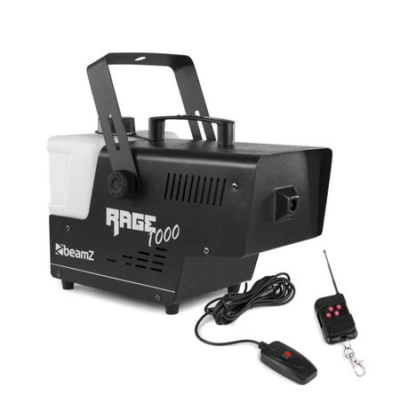 Zestaw: Wytwornica dymu 1000W Rage1000 +płyn do dymu gęstego 1L BeamZ