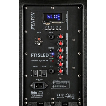 Kolumna mobilna z mikrofonem Fenton FT15LED 15" 800W