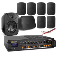 Zestaw profesjonalnych głośników naściennych 8 x 5" BD50TB  z wzmacniaczem  4 strefowym