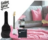 Gitara elektryczna - kompletny zestaw -Golden Guitar STEG-20 Różowa Stratocaster