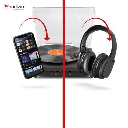 Gramofon RP113B z wejściem/wyjściem BT czarny Audizio