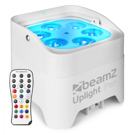 Oświetlacz Bateryjny LED BBP96SW Uplight Par 6x12W RGBWA-UV z bezprzewodowym DMX - BIAŁY