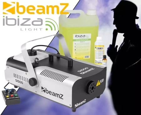 Zestaw: Wytwornica dymu 1500W S1500+ płyn do dymu 5l+ płyn do czyszczenia wytwornic+ zapach