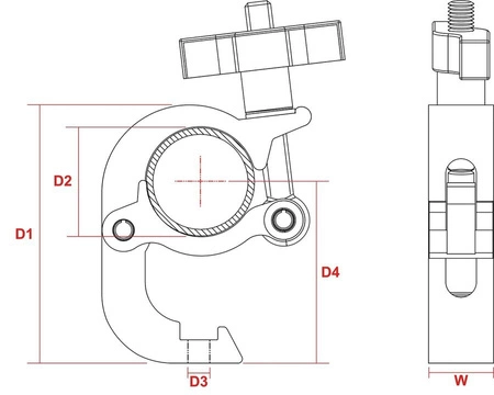 Uchwyt aluminiowy 250kg BeamZ BC50-250Q