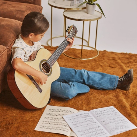 Gitara klasyczna 1/4 dla dziecka Naturalna SoloArt Max+ akcesoria