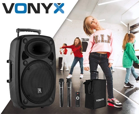 Kolumna z mikrofonami/ nagłośnienie mobilne Verve38 12”Vonyx+ pokrowiec