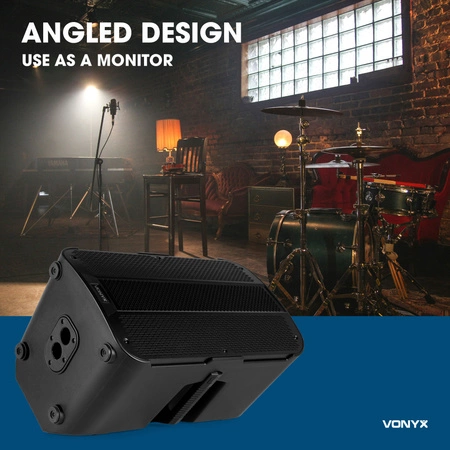 Aktywny zestaw kolumnowy Vonyx VD712A z Bluetooth i bezprzewodowym parowaniem stereo - Bi-amp - 12 cali - 1600 W