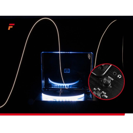 Gramofon RP162LED Fenton wejście/wyjście BT czarny