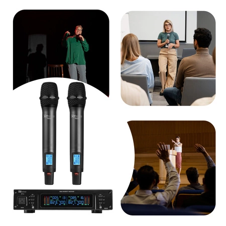 Zestaw mikrofonowy 2x 80 kanałowy UHF PD220 Power Dynamics