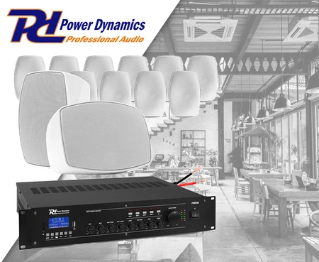 Zestaw głośników naściennych 12 x BHW50WH 5" 80W z wzmacniaczem 100V