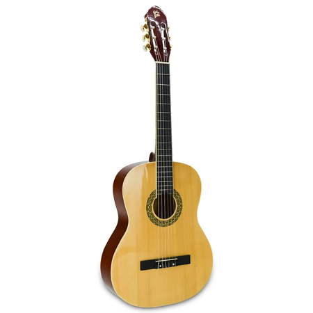 Zestaw: Gitara klasyczna naturalna 4/4 39" Golden Guitar+ pokrowiec tuner struny kostki